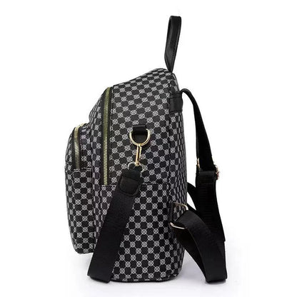 Chic Vintage Geometric Pattern Pu Backpack Top Carry Handle