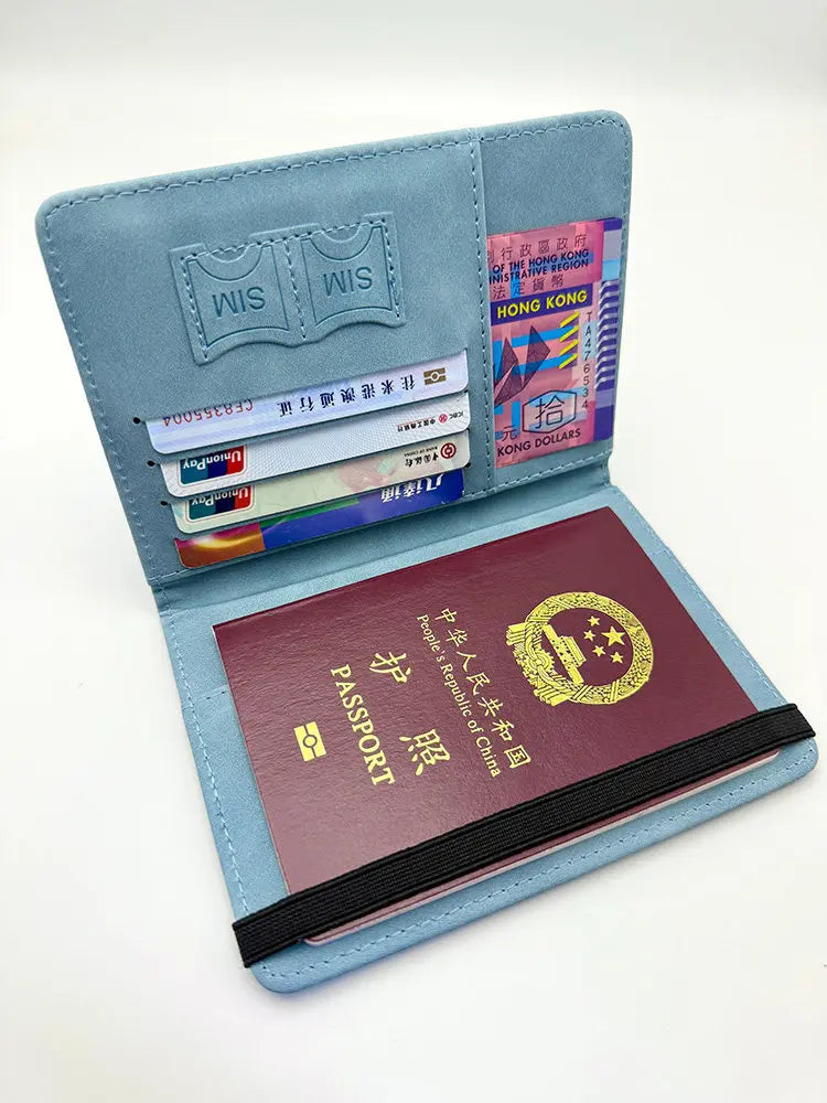 Homefish Pu Leather Wallet Travel Passport Purse Card Male Accessories Hand Carry Business Cards
