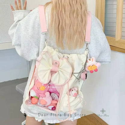 Drawstring Ita Bag – Transparent Crossbody Shoulder Bag