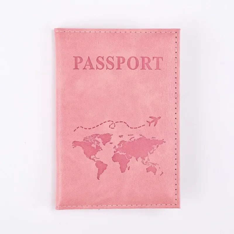 Airplane Passport Cover Women Men Travel Case Leather Pink Cute Wallet Purse Girl Passportholder