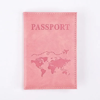 Airplane Passport Cover Women Men Travel Case Leather Pink Cute Wallet Purse Girl Passportholder