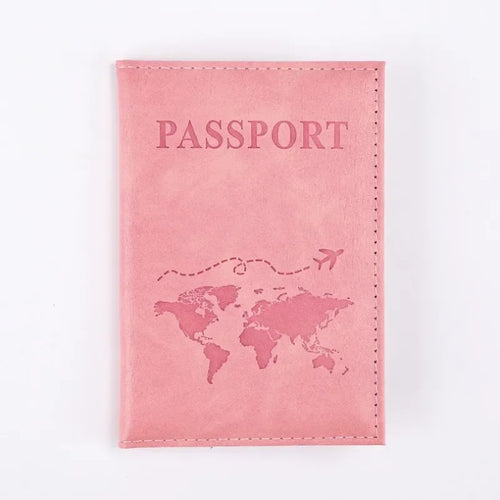 Airplane Passport Cover Women Men Travel Case Leather Pink Cute Wallet Purse Girl Passportholder