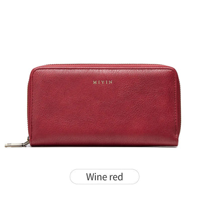 Rfid Anti-Theft Brush Ladies Purse Double Zipper Large Capacity Long Retro Hand