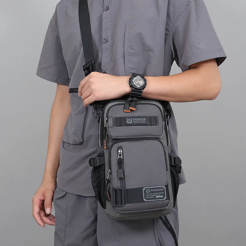Men's Oxford Sling Chest Bag – Multi-Pocket Crossbody
