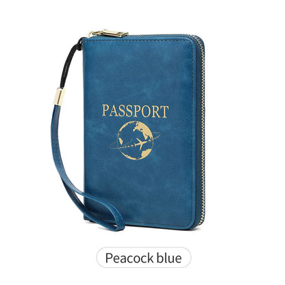 Multi-Functional Zipper Passport Holder Rfid Anti-Magnetic Passport Global Travel Storage Document