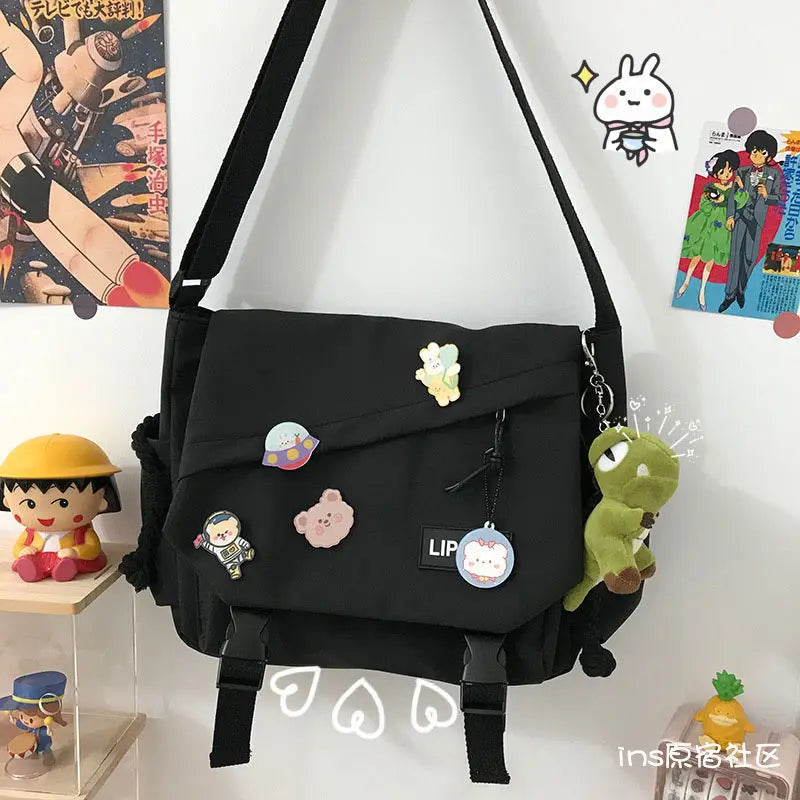 Canvas Crossbody Messenger Bag – Cute Casual Shoulder Bag for Women
