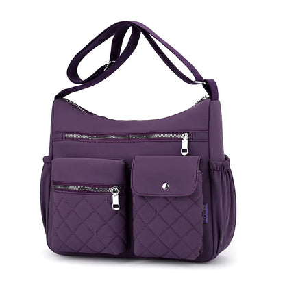 Quilted Shoulder Bag for Women – Multi-Pocket Crossbody Tote Purse