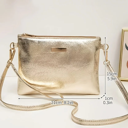 Metallic Mini Crossbody Bag Shiny Shoulder Purse for Women