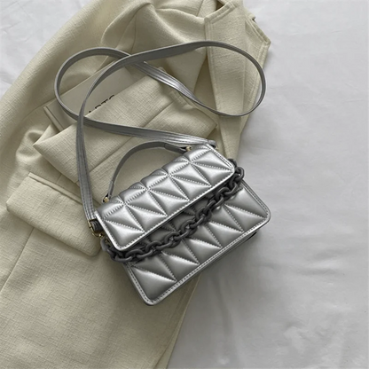 Quilted Crossbody Bag Women's Mini Handbag with Chain Strap