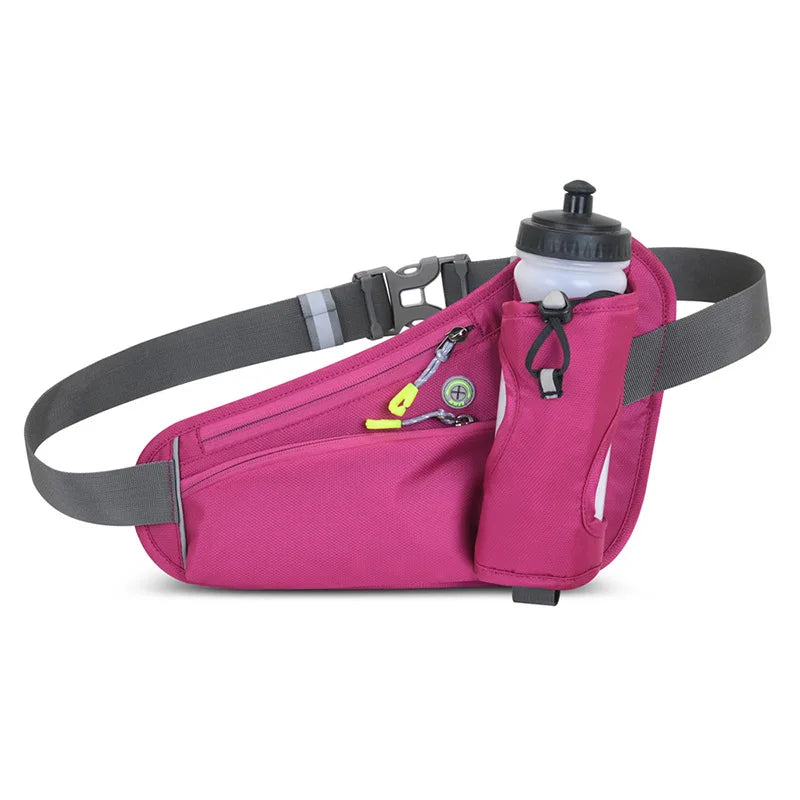 Running Waist Belt Bag with Water Bottle Holder & Phone Pouch