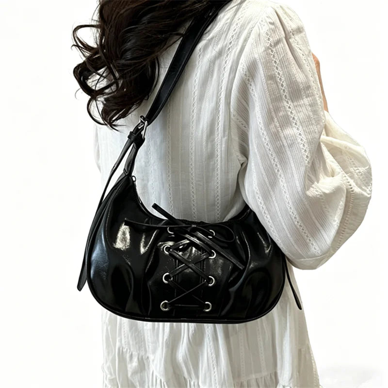 Chic Tied Bow Tie Crescent Design Tote Shoulder Crossbody Bags