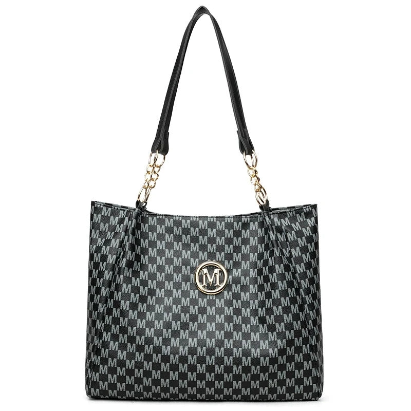 Monogram Tote Bag – Large Capacity Shoulder Bag for Women