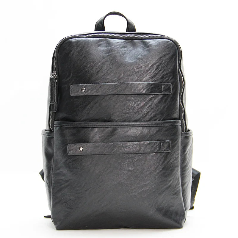Pu Leather Large-Capacity 13-Inch Computer Backpack - Waterproof