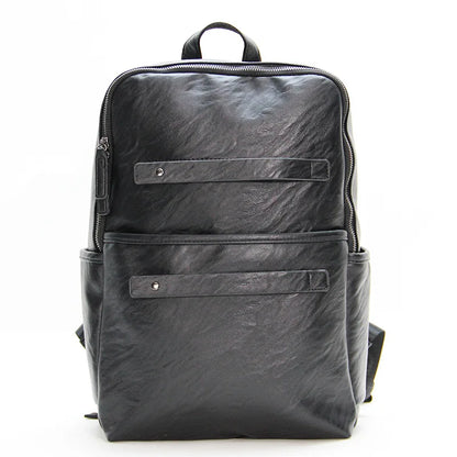 Pu Leather Large-Capacity 13-Inch Computer Backpack - Waterproof
