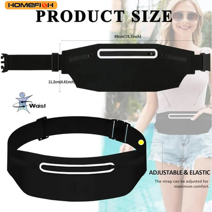 Homefish Waterproof Running Waist Pack Adjustable Belt Men Women Slim Bags Portable Outsides Jogging
