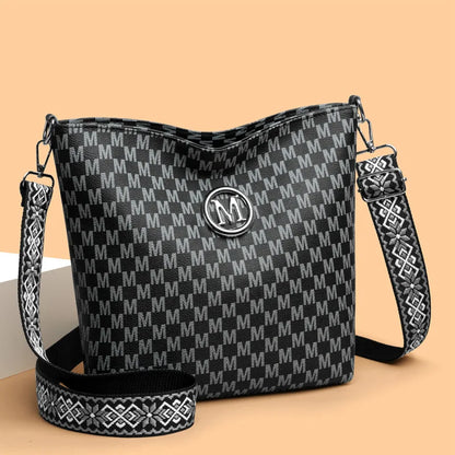 Crossbody Bag for Women – Monogram Faux Leather Shoulder Bag