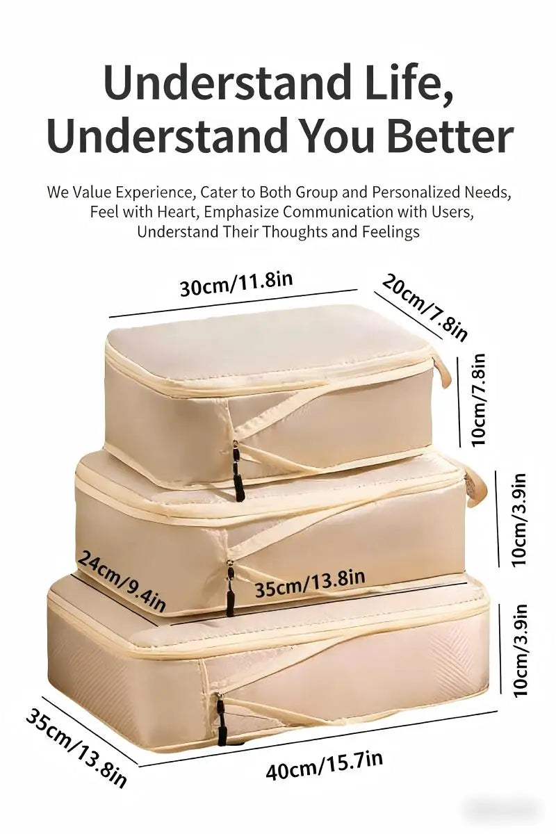 Set Travel Compressible Packing Multifunction Storage Bag Waterproof Suitcase Portable Luggage