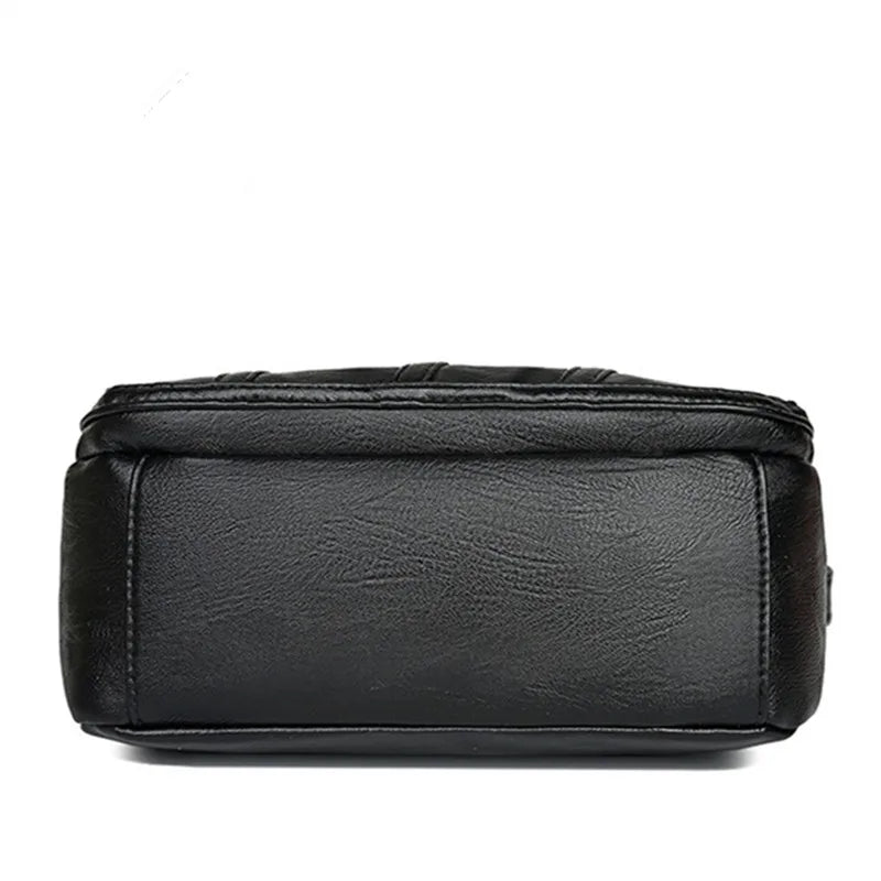 Multi-Pocket PU Leather Crossbody Bag for Women