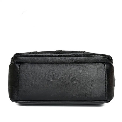 Multi-Pocket PU Leather Crossbody Bag for Women