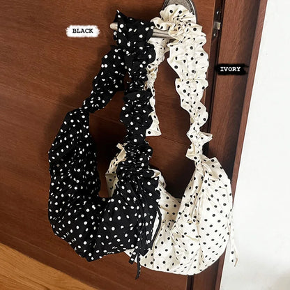 Women Cloud Hobo Bag Large Capacity Polka Dot Shoulder All Matched Vintage Small Tote Party Vacation
