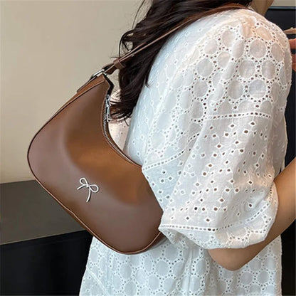 Bow-Detail Crossbody Bag – Women's Minimalist Shoulder Purse