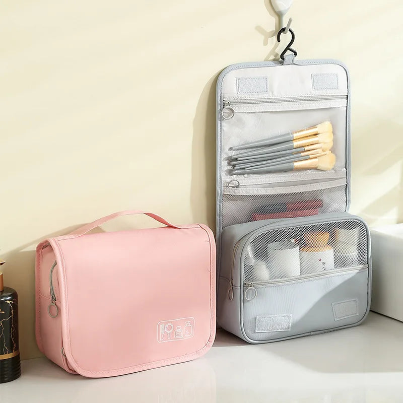 Hook Flip Cover Wash Bag Travel Waterproof Storage Makeup Large Capacity Ladies - Waterproof