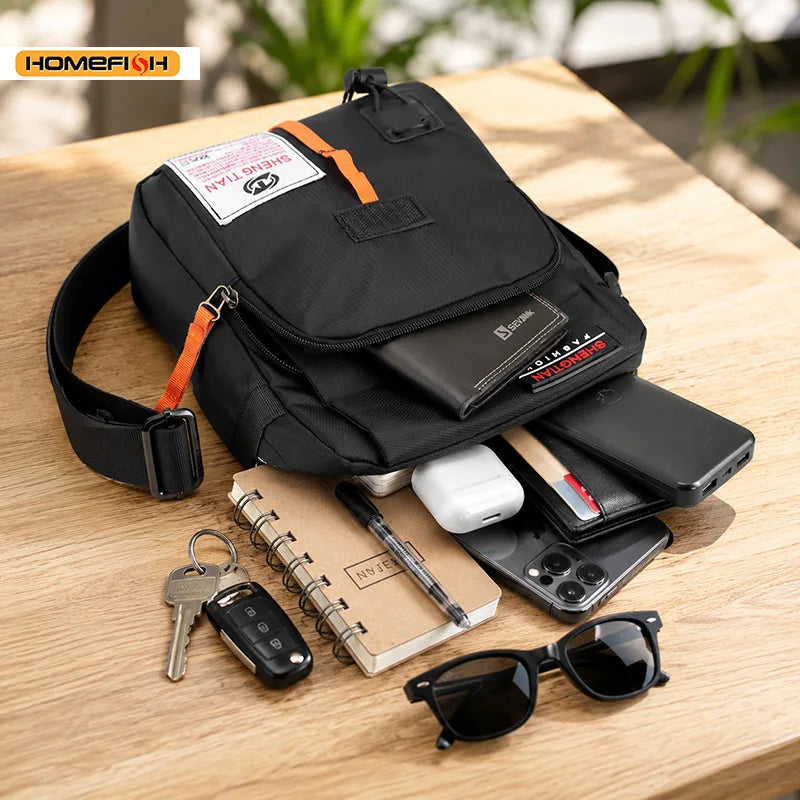 Men Waterproof Oxford Sling Bag Anti Theft Crossbody Messenger Multi Pocket Zipper Shoulder Pouch