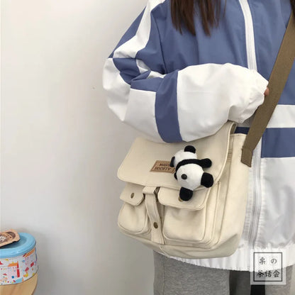 Canvas Flip Cover Messenger Bag – Harajuku Crossbody