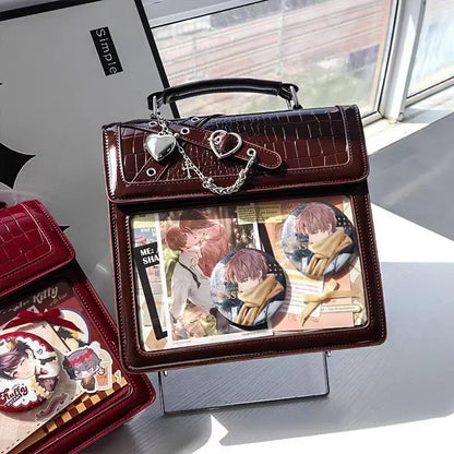 Gothic Ita Bag Transparent Pocket DIY Badge Crossbody