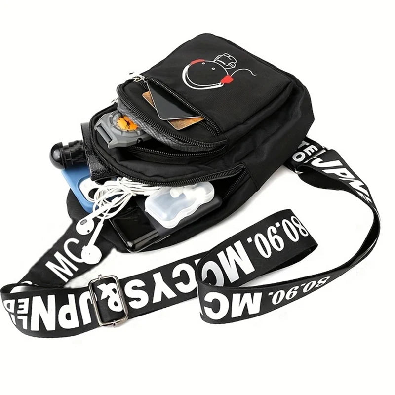 Men S Backpack Double Zippers Shoulder Strap Letter Pattern