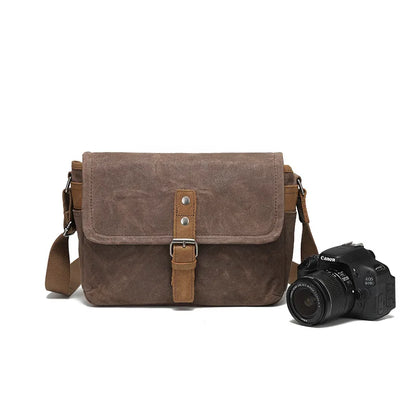 Vintage Canvas Single-Shoulder Camera Photo Bag Cross-Body Man Business Small Body