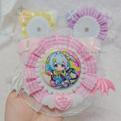 Ita Bag Badge Display Stand – Handmade Lace Cat Ears Wings Decoration