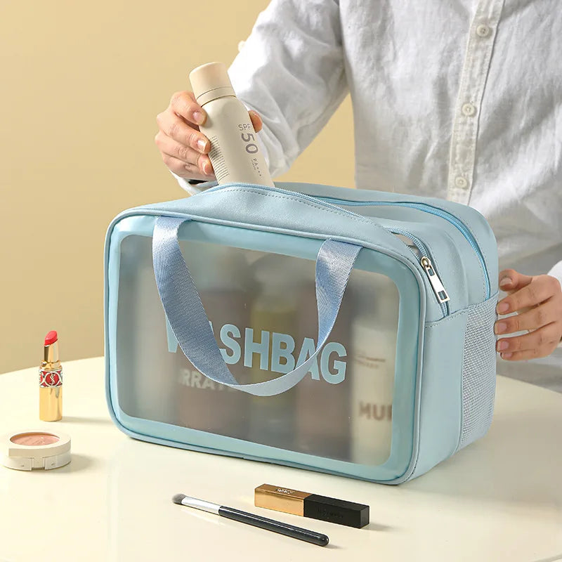 Clear Waterproof Cosmetic Bag – Dry Wet Separation Wash Bag