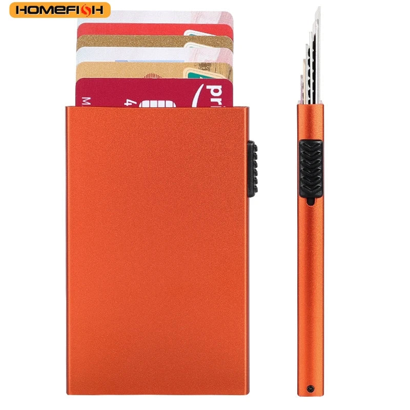 Homefish Portable Metal Card Holder Slim Mini Wallet