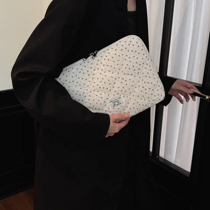 Casual Commute Laptop Sleeve Floral Quilted Shockproof Scratch Resistant Multi Size Clutch Bag Women