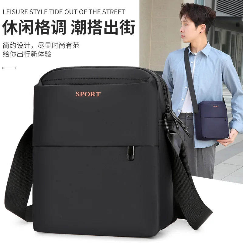 Men S Large-Capacity Single-Shoulder Bag Casual Sports Crossbody Bag Multi-Compartment Commuter