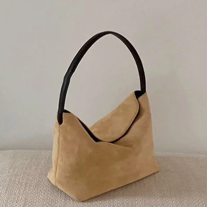 Retro Suede Shoulder Bag – Women's Casual Handbag