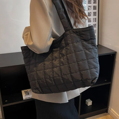 Quilted Puffy Tote Bag – Large Capacity Women's Shoulder Bag