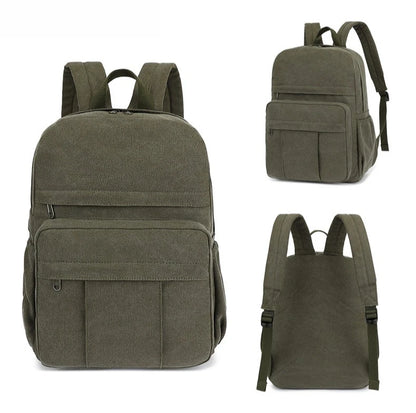 Wear-Resistant Canvas Men S Backpack Large Capacity 15 6-Inch Computer Storage
