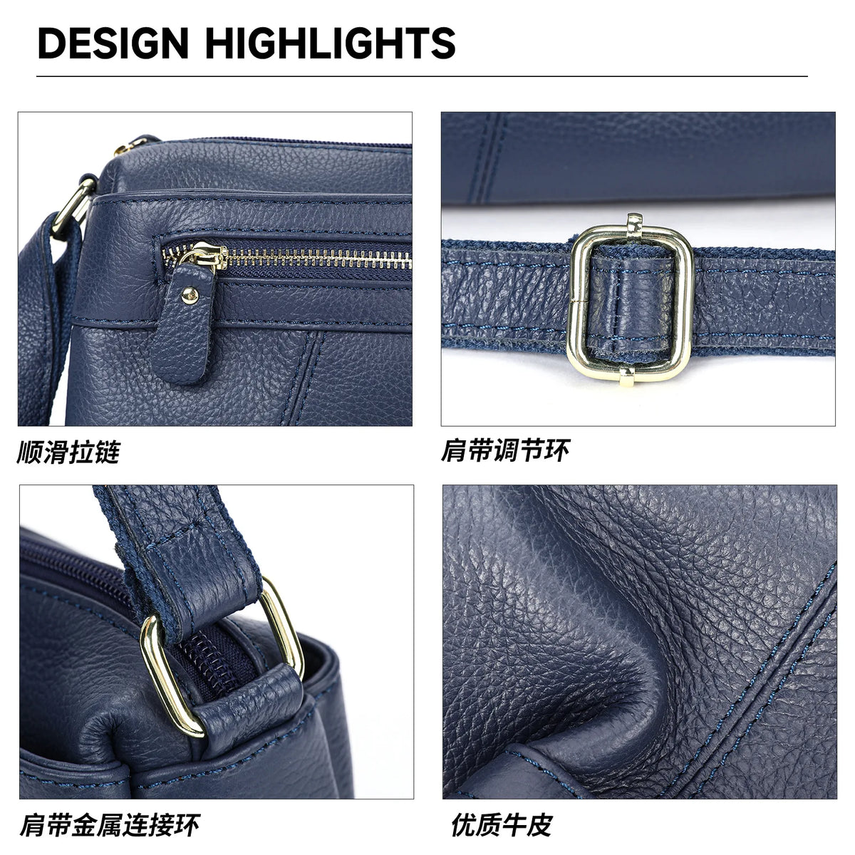 Real Leather Women S Shoulder Bag Commuting Square Cowhide Crossbody