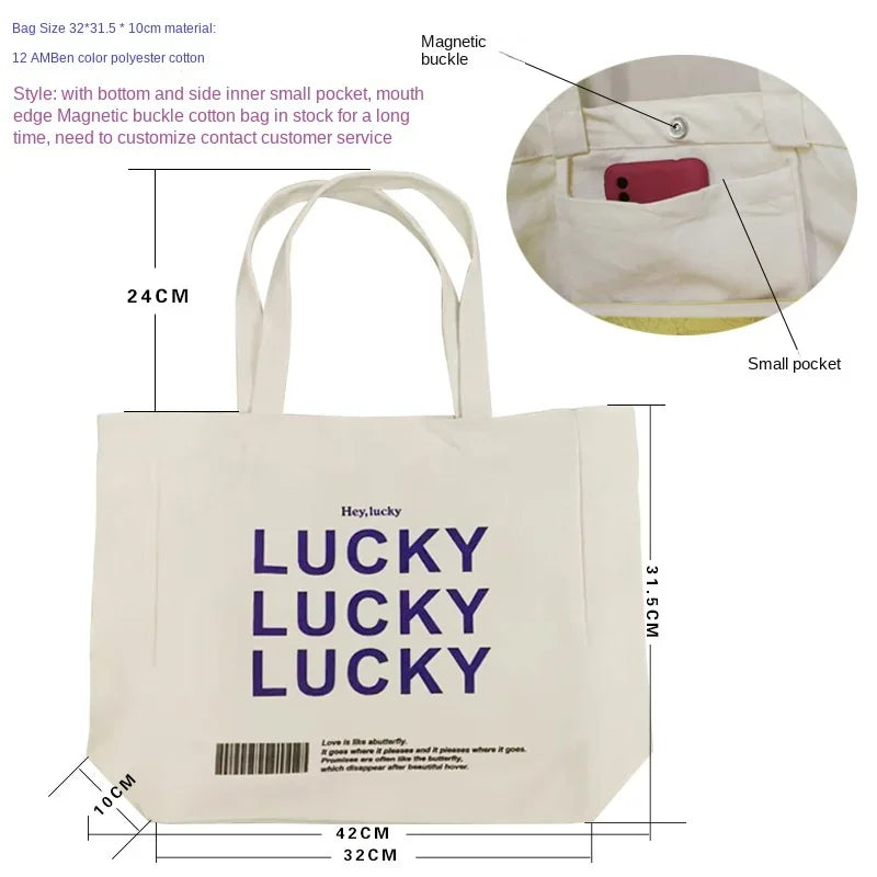 Canvas Tote Bag for Women – Large Capacity Graphic Shoulder Shopper