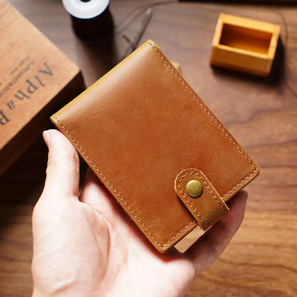 Crazy Horse Leather Vintage Driver S License Holster Men Women Motor Vehicle Documents Premium