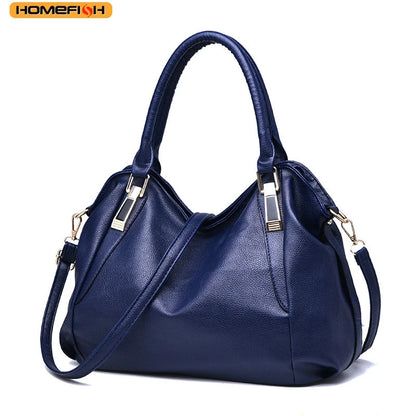 Homefish Casual Women Shoulder Bag Solid Color Soft Large Capacity Crossbody Handbag - Soft