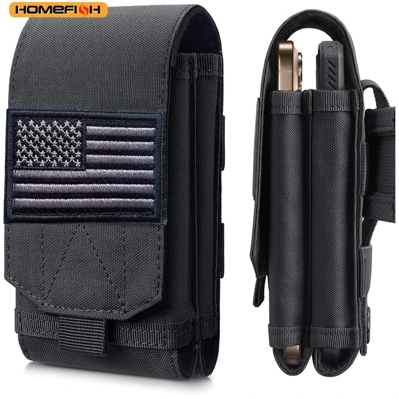 Double Molle Laser Cell Phone Pouch Tactical Belt Edc Holder Waist Accessories Bag Outdoor Camping