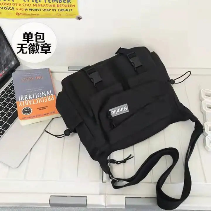 Waterproof Canvas Messenger Bag – Multi-Pocket Crossbody