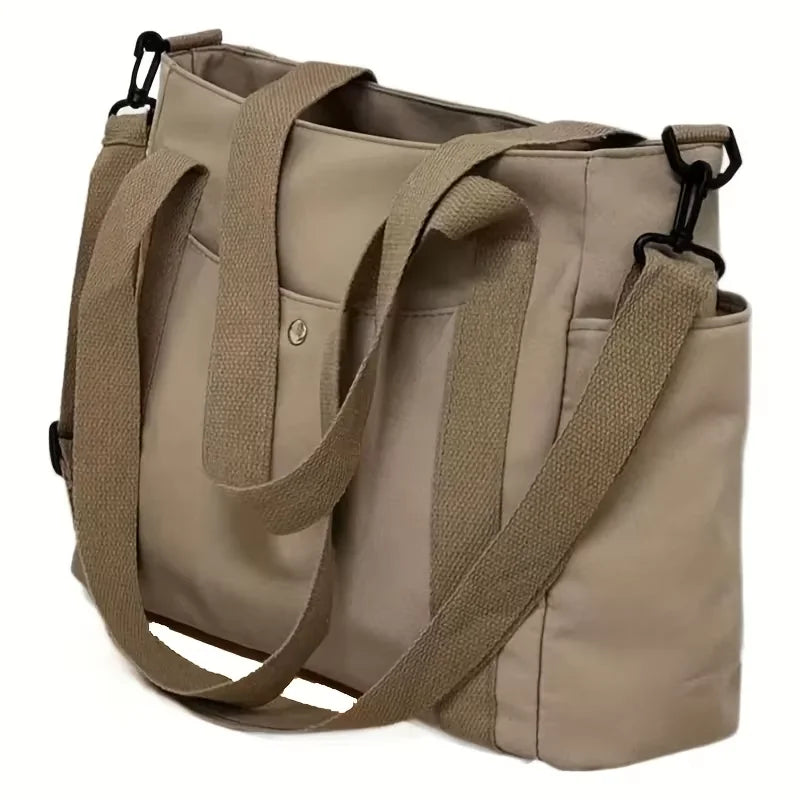 Homefish Large Capacity Nylon Crossbody Bag Casual Solid Color Messenger Shoulder Removable Strap