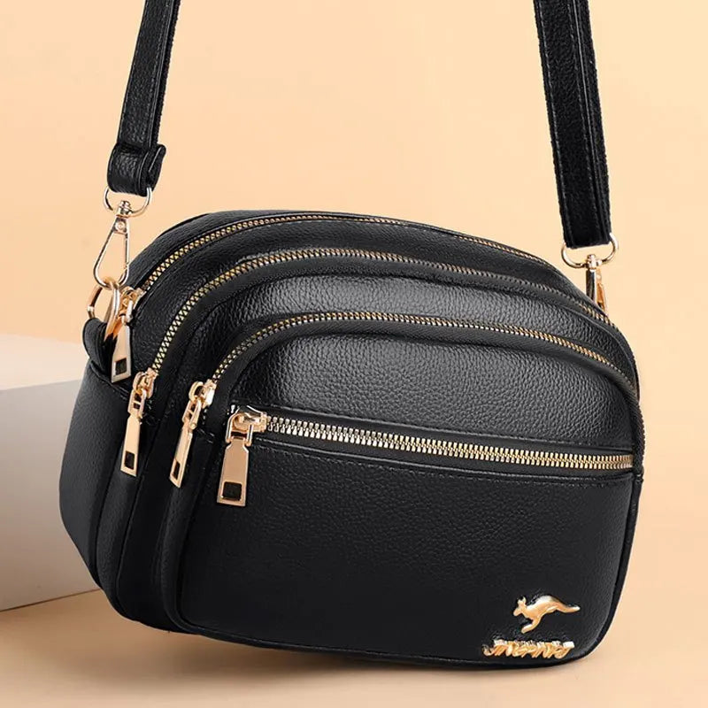 Crossbody Bag Women Multi-Layered Zipper Shoulder Bag