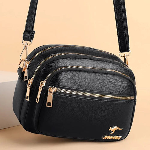 Crossbody Bag Women Multi-Layered Zipper Shoulder Bag