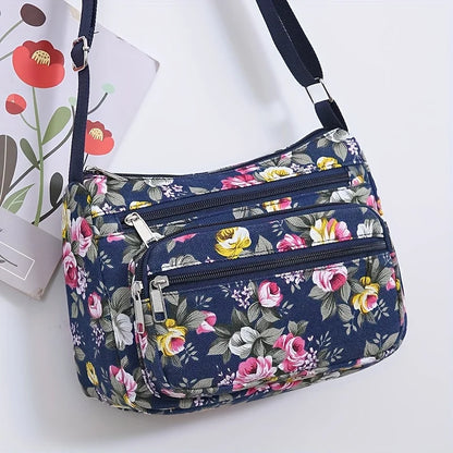 Large Capacity Floral Crossbody Shoulder Bag for Women