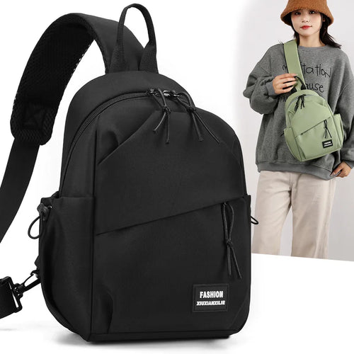 Men S Women Nylon Waterproof Travel Crossbody Simple Large Capacity Shoulder Bag - Waterproof